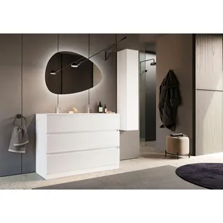 welltime Doppelwaschtisch »Start«, Breite 120 cm, 2 bzw. 3 Schubkästen, Soft-Close, Keramik-Einsatzbecken, weiß