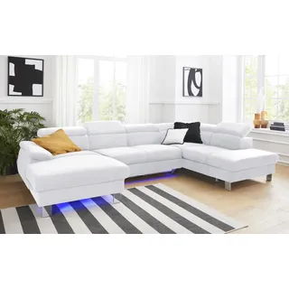 Cotta Wohnlandschaft »Komaris«, U-Form, B: 320 cm« mit Bettfunktion, Bettkasten & Licht,