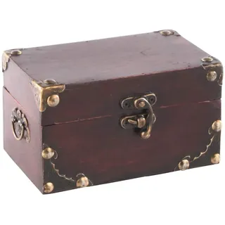 MYBOXES Schatzkiste, Piratentruhe, Geschenkkiste, Holztruhe mit Deckel in der Größe 17,8x12x11,5cm
