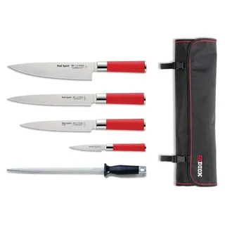 Dick Red Spirit 5 Teiliges Messerset In Tasche - Rot