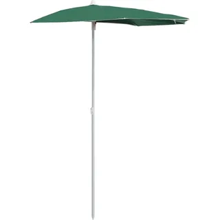 vidaXL Halb-Sonnenschirm mit Mast 180x90 cm Grün - Grün