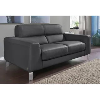 Calia Italia Couch Leder 2-Sitzer Schwarz
