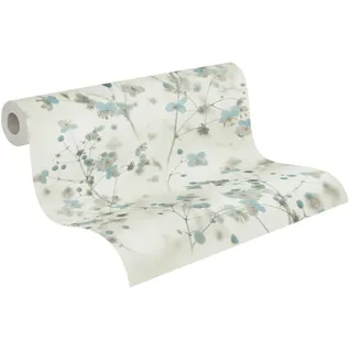 A.S. Création Blumentapete Blau Weiß PintWalls 387262 Vliestapete Tapete Blumen Floral Grau 10,05x0,53m Made in Germany