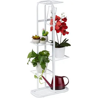 Relaxdays Blumentreppe 107 x 44 x 24 cm Weiß