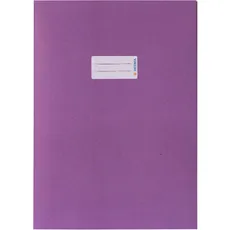 HERMA 5536 Heftumschläge A4 Papier Violett Lila, 10 Stück, Hefthüllen mit Beschriftungsfeld aus extrem kräftigen Papier & satten Farben, Heftschoner Set für Schulhefte, farbig