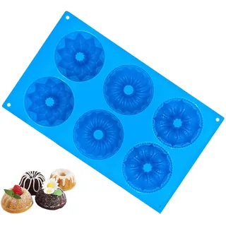 MOERAE Mini Gugelhupfform, Silikon Backform Set, BPA-Frei, Wiederverwendbar, Antihaft Kuchenform für Torten, Muffins & Desserts