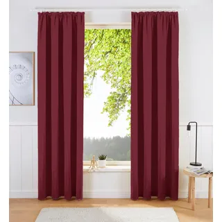 OTTO home Vorhang "SOLA" Kräuselband 1 Stk. tlg. Breite:130 cm, 1 Schal, einfarbig, Verdunkelung, dunkelrot