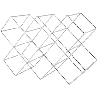Echtwerk Weinregal , Silberfarben , Metall , 16.6x31x46 cm , Barzubehör & Weinzubehör, Weinregale