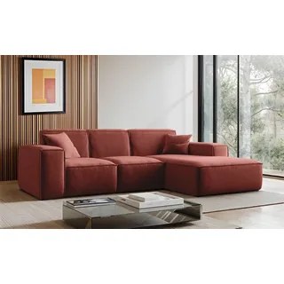 kaiser möbel Ecksofa L-Form Siena Stoff Maloy Kirsche Rechts - Rot