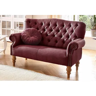 Home Affaire Chesterfield Sofa Mikrofaser 2-Sitzer Rot