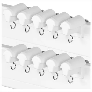 KLEMMFLEX 5 Paar Fensterhaken weiss, stabil, verstellbar, ohne Bohren, zur Aufhängung von Fensterdeko und Bambusrollo/Bambusrolle am PVC-Fenster oder der PVC-Balkontür