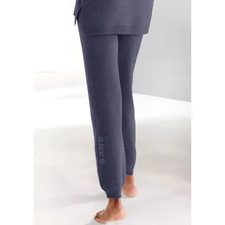 Strickhose ELBSAND, Damen, Gr. 44/46, N-Gr, blau (blau meliert), Feinstrick, Obermaterial: 50% Viskose, 28% Polyester, 22% Polyamid, meliert, unifarben, bequem lang, Hosen Strickhose, mit eingestricktem Logo, aus hochwertigen Feinstrick, Loungewear