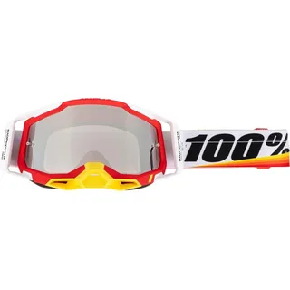 100% Racecraft 2 Arsham Crossbrille verspiegelt Weiß/Rot/Schwarz/Gelb Silber Verspiegelt