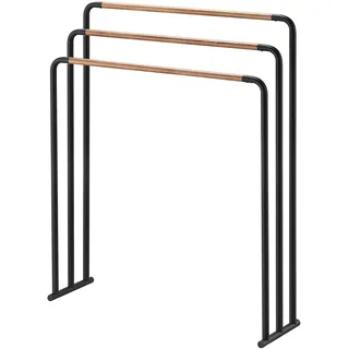 Yamazaki Handtuchhalter, schwarz, Stahl/Holz, minimalistisch, 70 x 19 x 83 cm