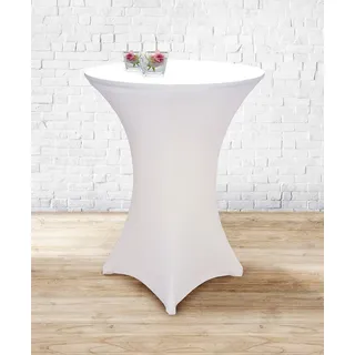 Gastro Uzal Stretch Stehtischhusse Home-Line weiß, 80-85 cm Husse für Stehtische Tischhusse überwurf Bistrotischhussen Stretch