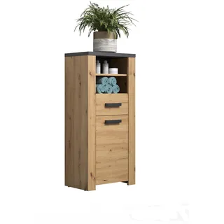 trendteam Bad Standschrank Follow Artisan Eiche Melamin/Matera Melamin, B/H/T ca. 53/118/35 cm - Braun