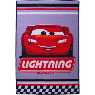 Disney Home Kinderteppich - Offiziell lizenzierter Kinderspielteppich für Kinderzimmer, Spielzimmer - rutschfeste und waschmaschinenfeste Spielmatte für Kinder, Cars Teppich 80 x 120 cm
