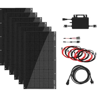 Technaxx Flexibles Solar-Balkonkraftwerk monokristallin 600 W inkl. 6 x 105 W (630 W) Mikro-Wechselrichter