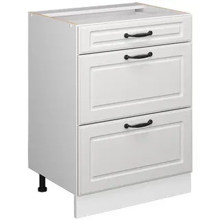 Vicco Schubladenschrank Küchenunterschrank R-Line 60 x 81,6 x 46 cm Weiß