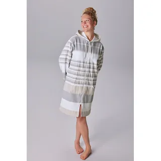 MY HOME Bademantel MY HOME "Melli, ideal für Sauna & Spa, Hotelbademantel, Morgenmantel" Gr. S, beige, S, Walkvelours, Hausmäntel, Bademantel, Damenbademantel, Baumwolle, Polyester, gestreift