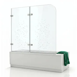 139x119 CM Badewannen Duschabtrennung aus Glas Badewannenfaltwand Duschwand Klar