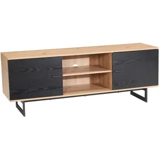Livetastic Lowboard , Eichefarben, Schwarz , Metall , 150x55x40 cm , stehend , Wohnzimmer, TV Möbel, Lowboards, Lowboards stehend