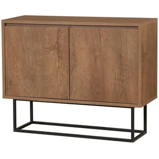 Calicosy Buffet 2 Türen Dekor Nussbaum L90 cm - Zuri , Holzwerkstoff , 36x72x90 cm , Kleinmöbel, Kommoden, Sideboards