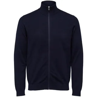 Selected HOMME Strickjacke SLHBERG FULL ZIP CARDIGAN blau