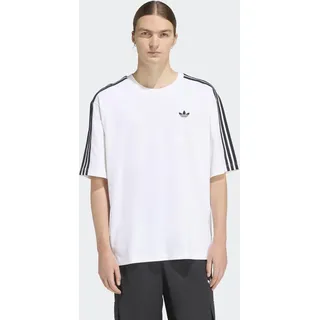 T-Shirt ADIDAS ORIGINALS "ADICOLOR 3-STREIFEN OVERSIZE", Herren, Gr. XXL, weiß, Obermaterial: 100% Baumwolle, Rundhals, Shirts T-Shirt, mit Rundhalsausschnitt, ohne Verschluss, aus Baumwolle