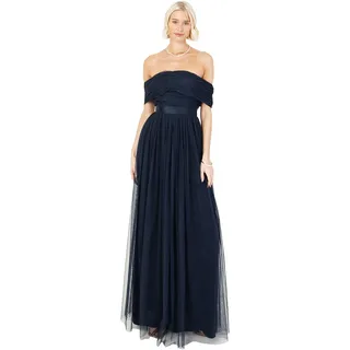 Anaya with Love Damen Womens Ladies Maxi Dress Bardot Off Shoulder with Belt Long Empire Waist for Wedding Guest Prom Evening Gown Bridesmaid Kleid (1er Pack)