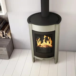 HS FLAMINGO Kaminofen MASTERFLAMME Medie I - oliv - Grün
