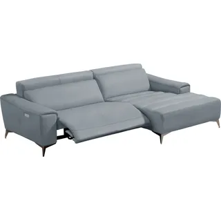 Egoitaliano Ecksofa »Suzette, Designsofa mit hohem Sitzkomfort« mit Recamiere, inkl. 1 elektronischen Relaxfunktion, L-Form blau