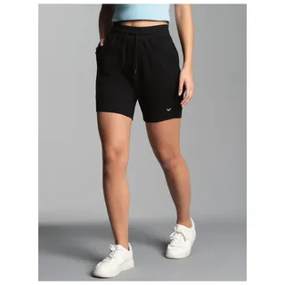 Bermudas TRIGEMA "TRIGEMA Bermuda aus 100% Baumwolle mit praktischem Kordelzug", Damen, Gr. L, Normalgrößen, schwarz, Single Jersey, 100% Baumwolle, Basic, Hosen Bermudas