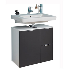 Bild smart living - Waschbeckenunterschrank Unterschrank - Badezimmer - Concept One - Aufbaumaß (BxHxT) 60 x 64 cm - Farbe Weiß mit Grau - 185030303