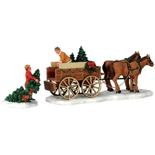 Lemax - Christmas Tree Wagon - Pferde Wagon - Zubehör - Weihnachtswelt
