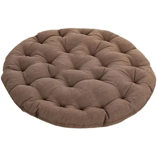 LZTENRETO Große Bodenkissen,Rund Leinen Futon-Kissen Japanischer Stil Getuftet Boden-Kissen Meditations-Kissen für das Sitzen auf dem Boden Fenster-Kissen für Yoga Sofa Balkon (Braun,65x65x10cm)