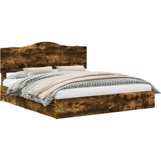 vidaXL Aufbewahrungsbett Räuchereiche 180 x 200 cm Holzwerkstoff - Braun