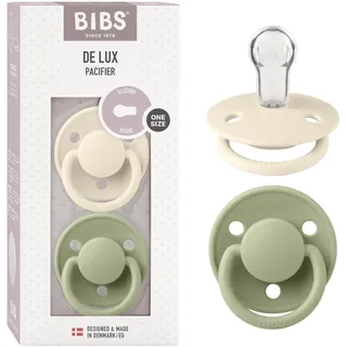 Bibs Schnuller De Lux 2er Pack Silikon Ivory+Sage 0-36m