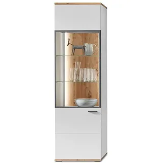 Ideal Vitrine 60 x 206 x 37 cm Schwarz/Weiß/Eiche Artisan