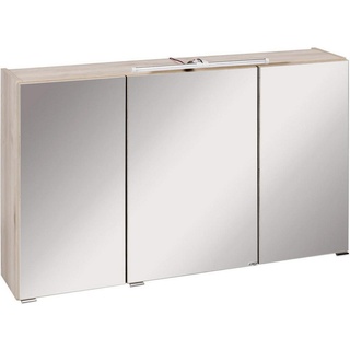 Xora Spiegelschrank , Buchefarben , Glas , 6 Fächer , 100x64x20 cm , Made in Germany , Badezimmer, Badmöbelsets & -serien, Badmöbelserien