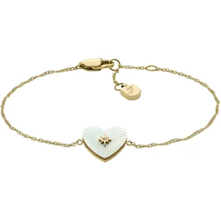 Fossil RADIANT LOVE HEART Armband Edelstahl goldfarben mit Glasstein 19,5 cm