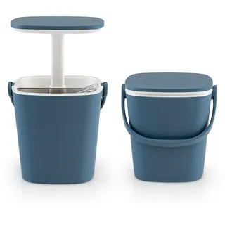Costway Beistelltisch Blau , Kunststoff , 34x37x35 cm , Gartenmöbel, Gartentische, Garten-Beistelltische