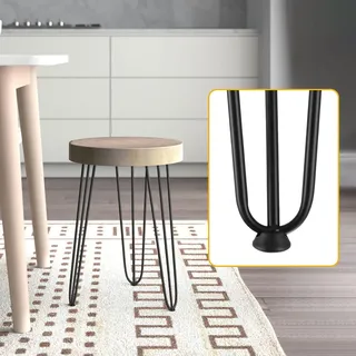 Verstellbare Set von 4 Industriellen Haarspeld Tischbeinen 50 cm, Schwarz, 3 Stangen