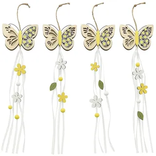 Khevga Fensterdeko zum Hängen – Frühlingsdeko Schmetterlinge im 4er Set aus hochwertigem Material, ideale Fensterdekoration für Frühling, Sommer, Balkon, Terrasse und Innenräume