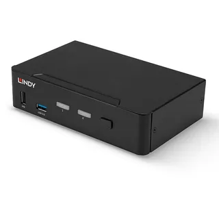 Lindy KVM-Umschalter DisplayPort 1.4, USB 3.0 KWM Switch,