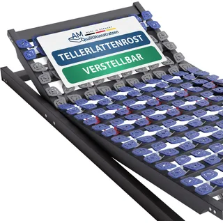 AM Qualitätsmatratzen | Premium 7 Zonen Tellerlattenrost | 90x200 cm | Germany | Kopf- und Fußteil verstellbar | Fertig montierter Lattenrost 90x200 cm