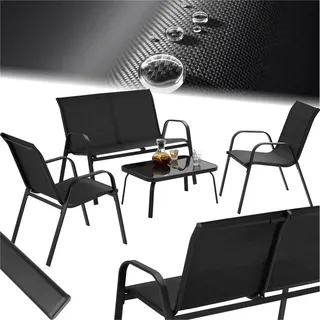 Tectake Nora Set 4-tlg. Schwarz