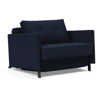 Innovation Living Schlafsessel CUBED 90 mit Armlehnen Federkern 104 x 77 x 103 cm Blau mit Kissen
