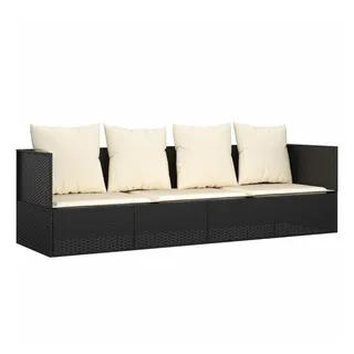 vidaXL Outdoor-Loungebett 203 x 58 x 35 cm Schwarz