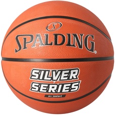 Spalding - Silver Series - Basketball - Größe 5 - Basketball - Zertifizierter Ball - Material Anti-Rutsch - Ausgezeichneter Grip - Perfekt für die Halle - Gummiball